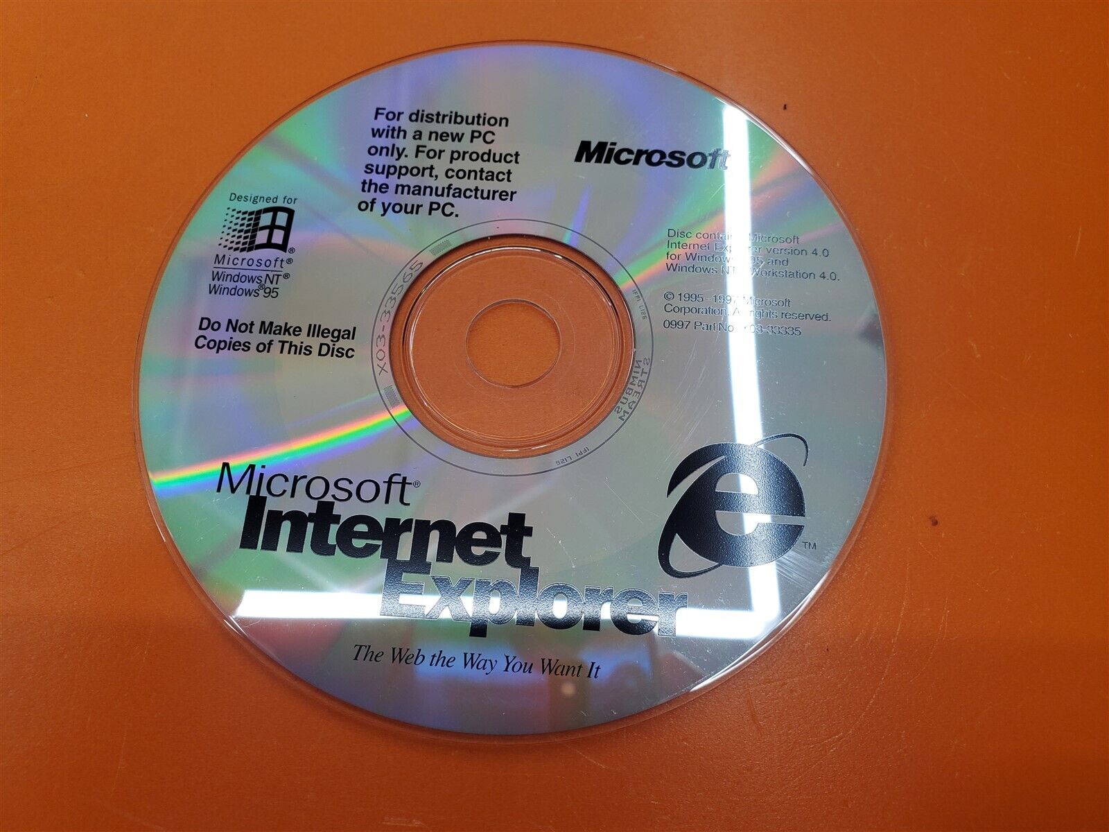 ⭐️⭐️⭐️⭐️⭐️ USED Vintage Microsoft Internet Explorer Disc Only Version 4.0