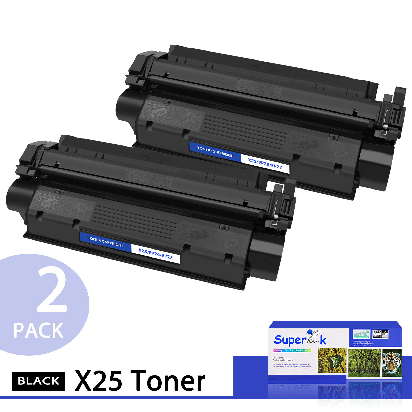 2PK Toner Cartridge X25 For Canon ImageCLASS MF3110 MF3220 MF3240 MF5530 5570