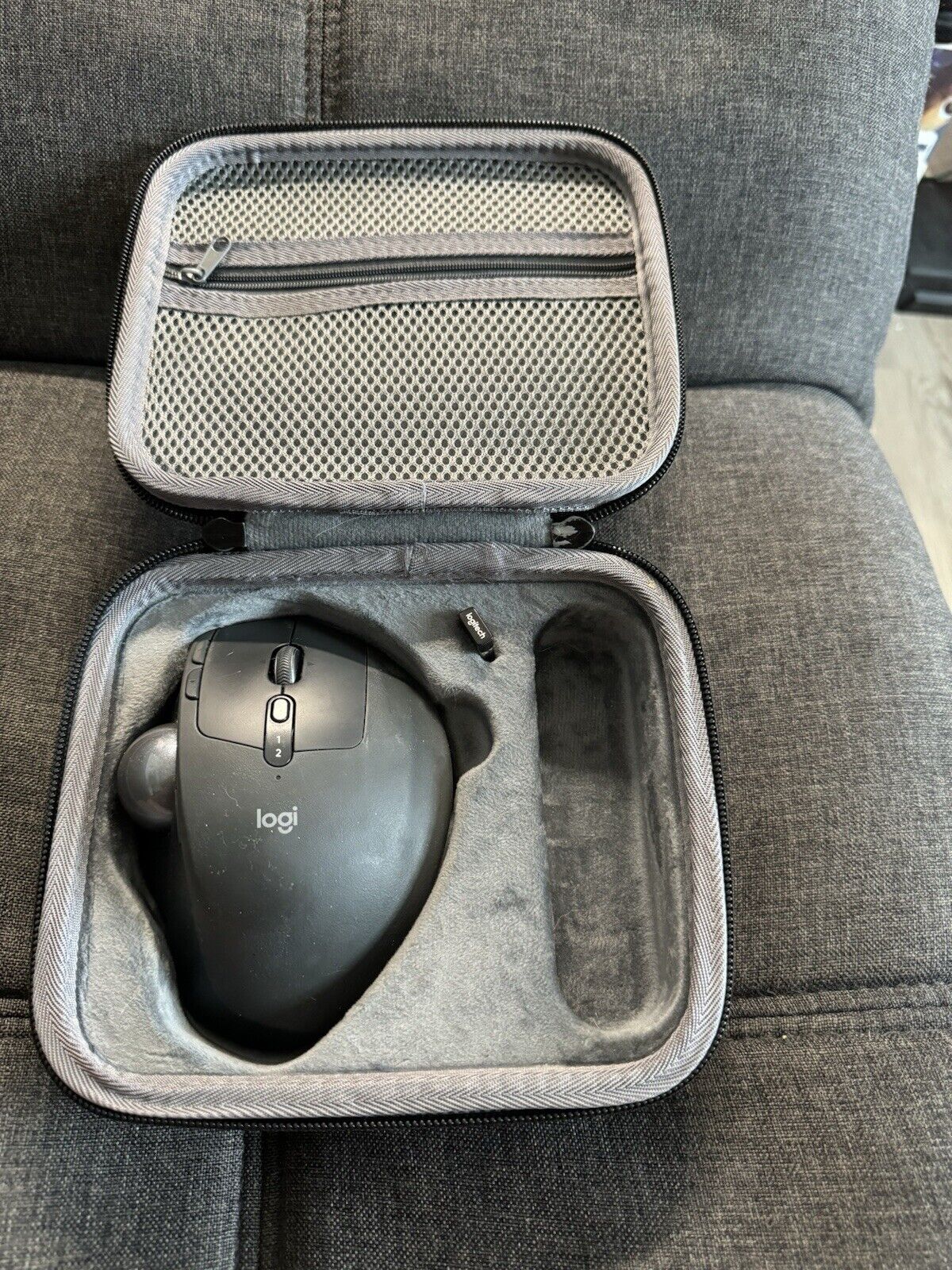 Logitech - MX ERGO Wireless Trackball Mouse Ergonomic Receiver Metal Plate Case