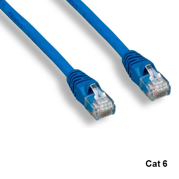 Kentek Blue 3' Cat6 UTP Ethernet Cable 24AWG 550MHz RJ45 Routers Patch Panels