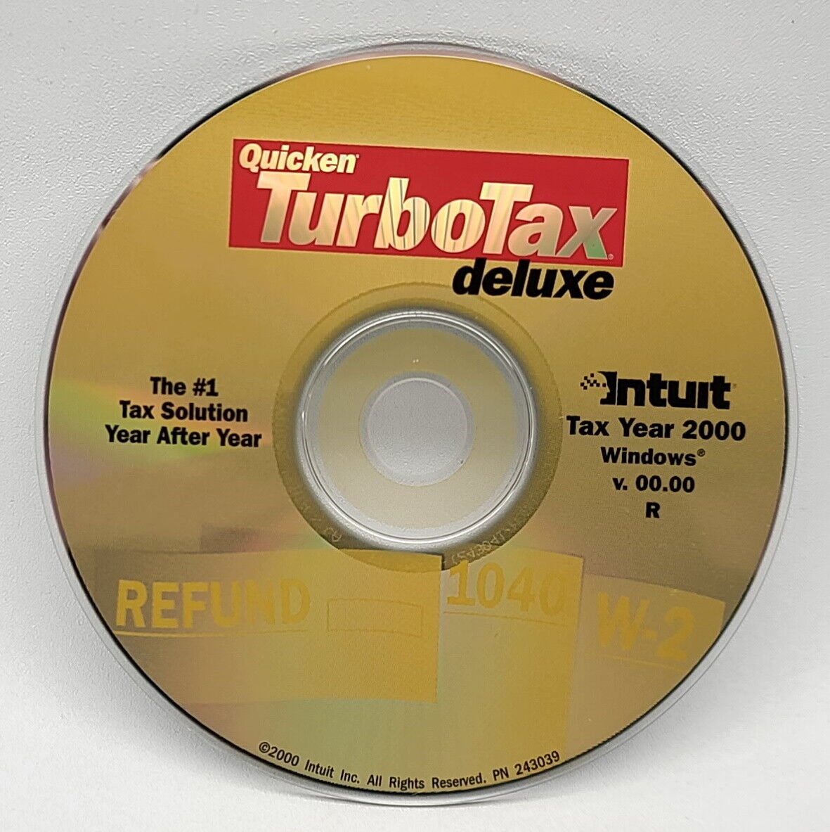 ⭐️ Intuit Quicken TurboTax Deluxe 2000 Software Installation CD - PC CD-ROM