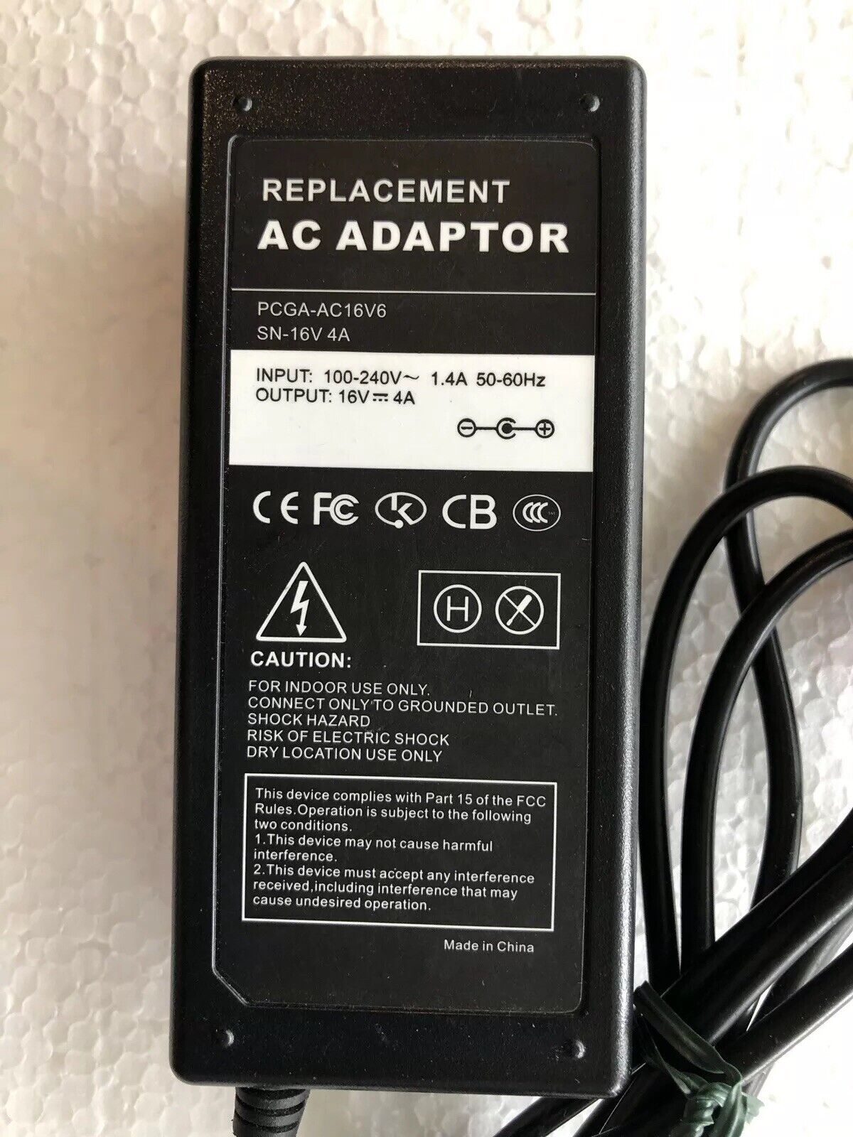Replacement AC Adapter Charger for Sony Vaio VGP-AC16V8 PCGA-AC16V8 PCGA-AC16V6