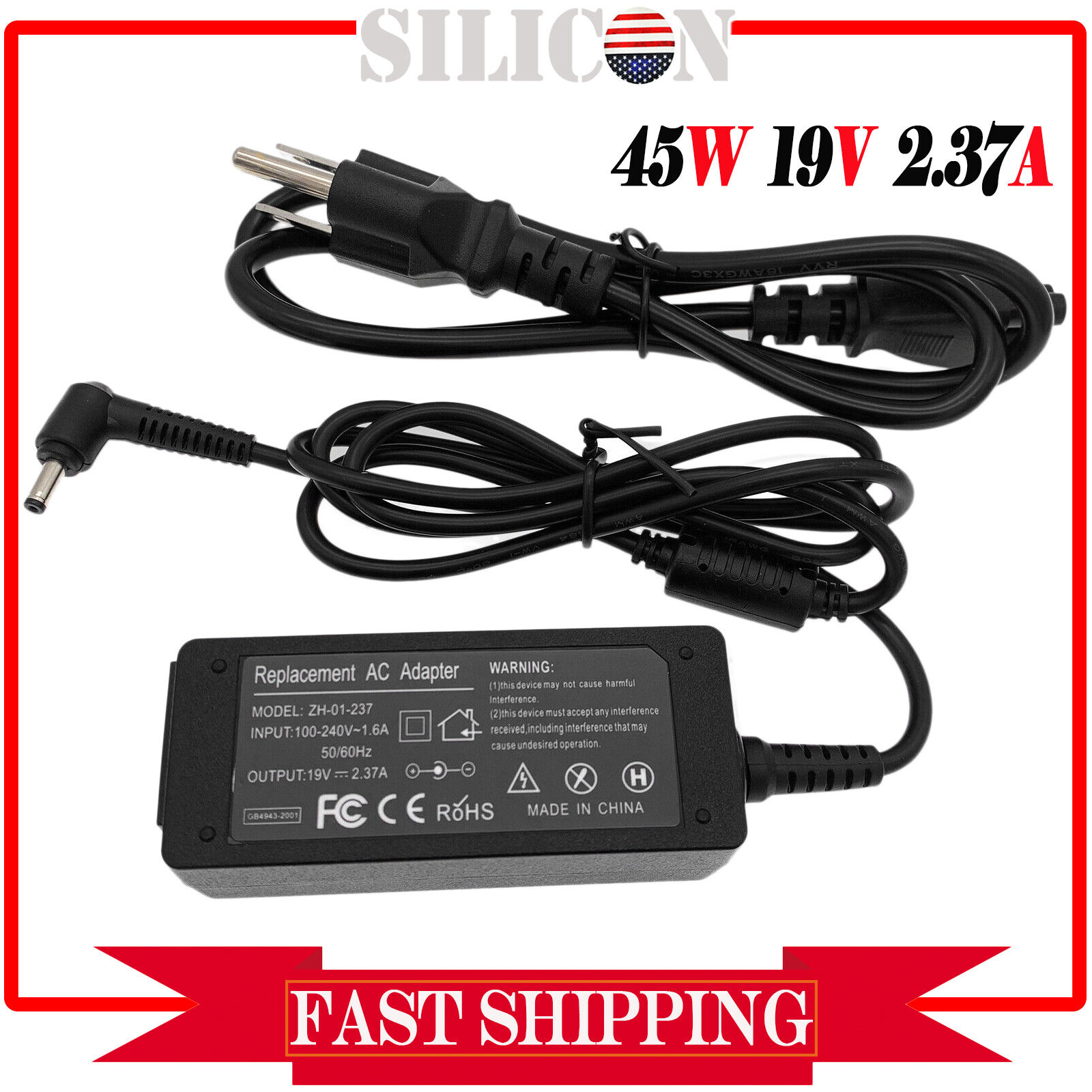 AC Adapter For ASUS E210 E210M E210MA-212.HCW11 Laptop Charger Power Supply Cord