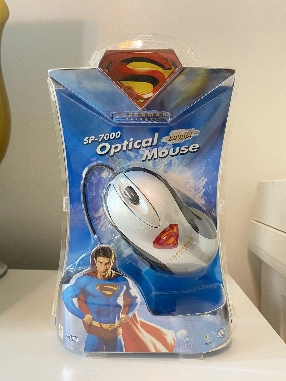 SP-7000 DC Superman Returns Optical Wired Mouse NEW RARE 800dpi