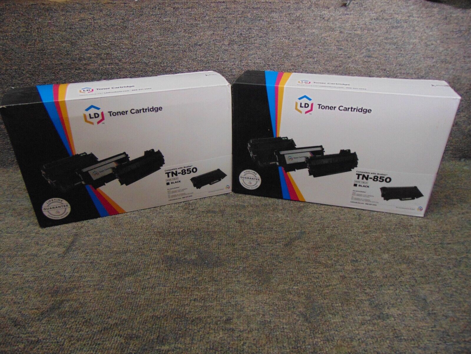 TN850 850 TN-850 New LD / Brother High Yield Black 2pk Toner Cartridges