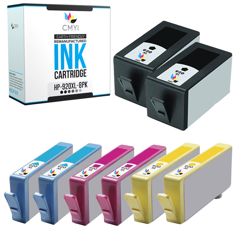 8 PK Black and Color Ink Cartridges for HP 920XL 920 XL Combo Pack for Officejet