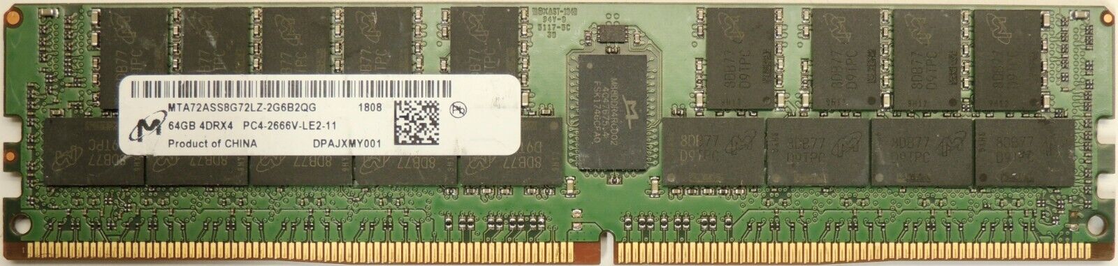 MICRON 64GB 4DRX4 PC4-2666V-LE2-11 SERVER RAM MTA72ASS8G72LZ-2G6D2QG 1.2V