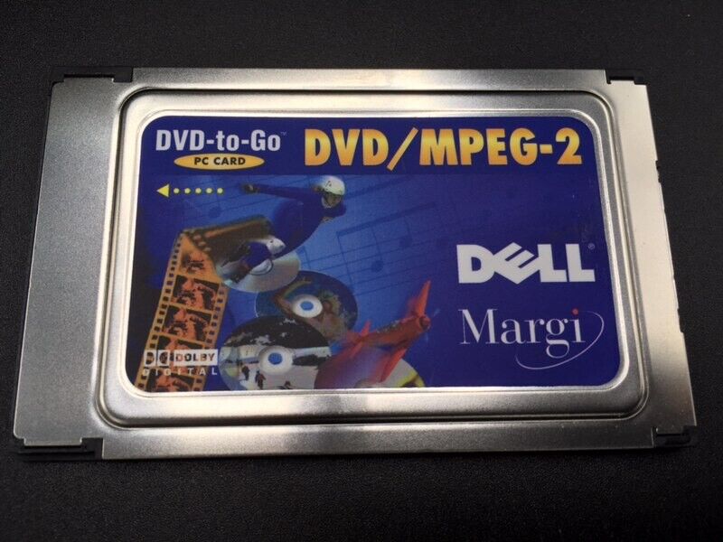 Vintage Dell Margi DVD-to-Go PCMCIA DVD/MPEG-2 Codec PC Card Addon Plastic Case
