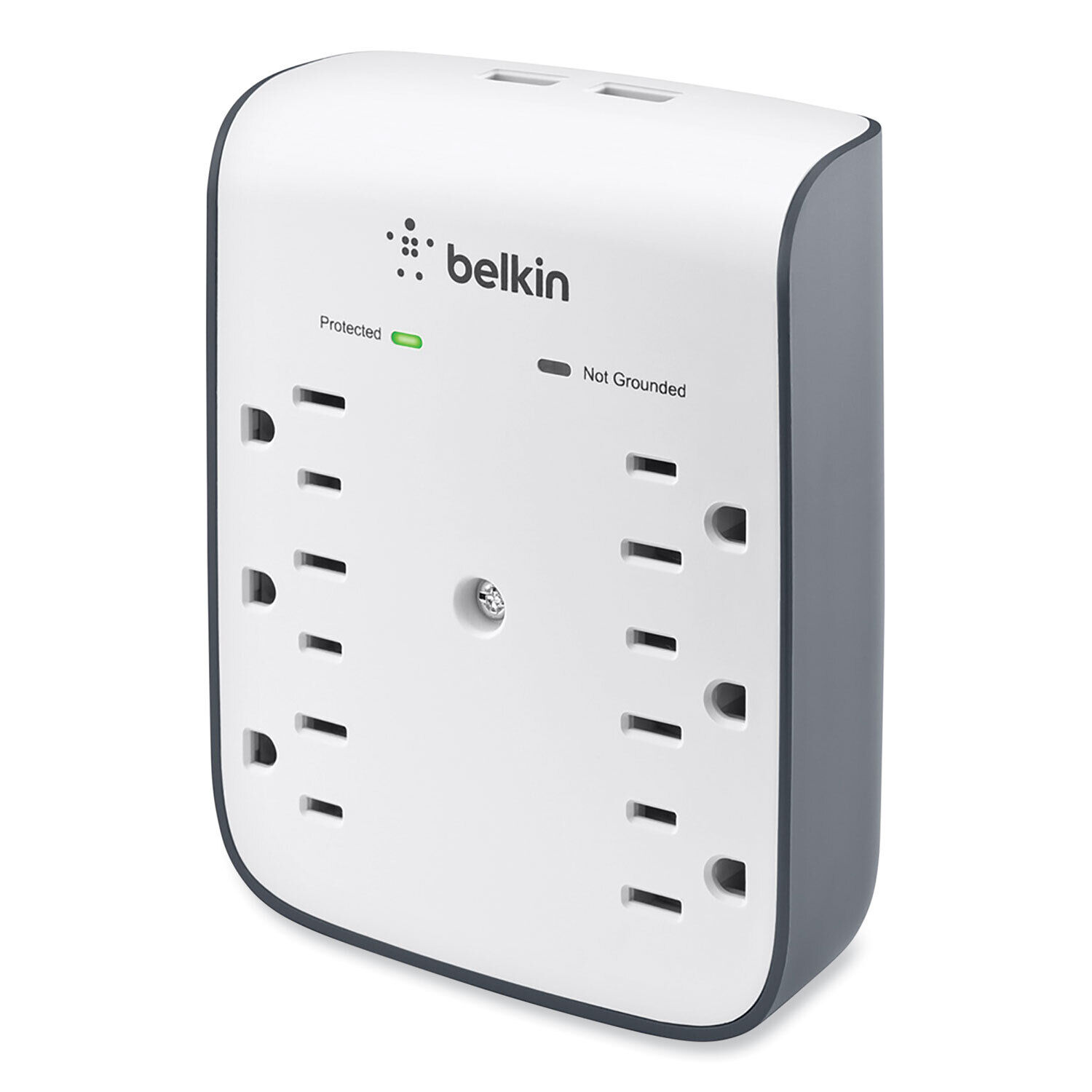 Belkin� SurgePlus USB Wall Mount Charger, 6 Outlets; 2 USB, White