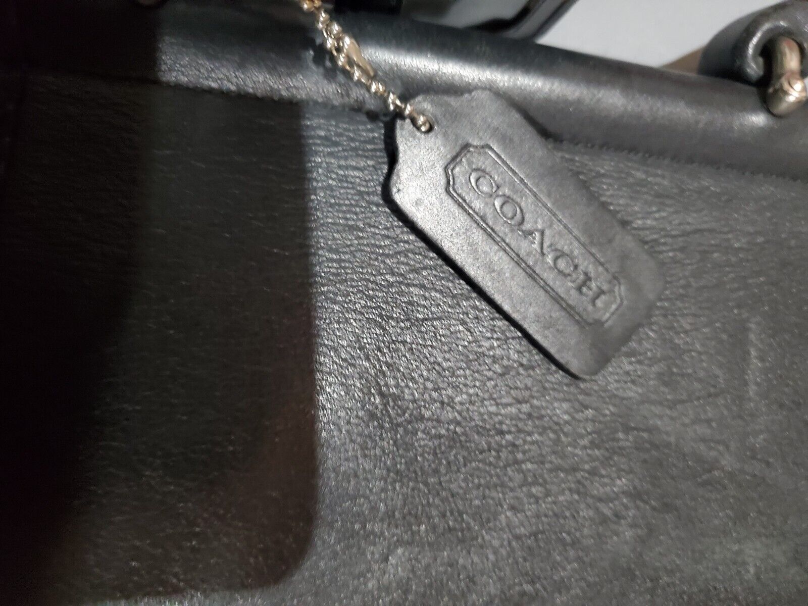 Coach Vintage Black Leather Lexington Briefcase Turnlock Shoulder Bag #5265