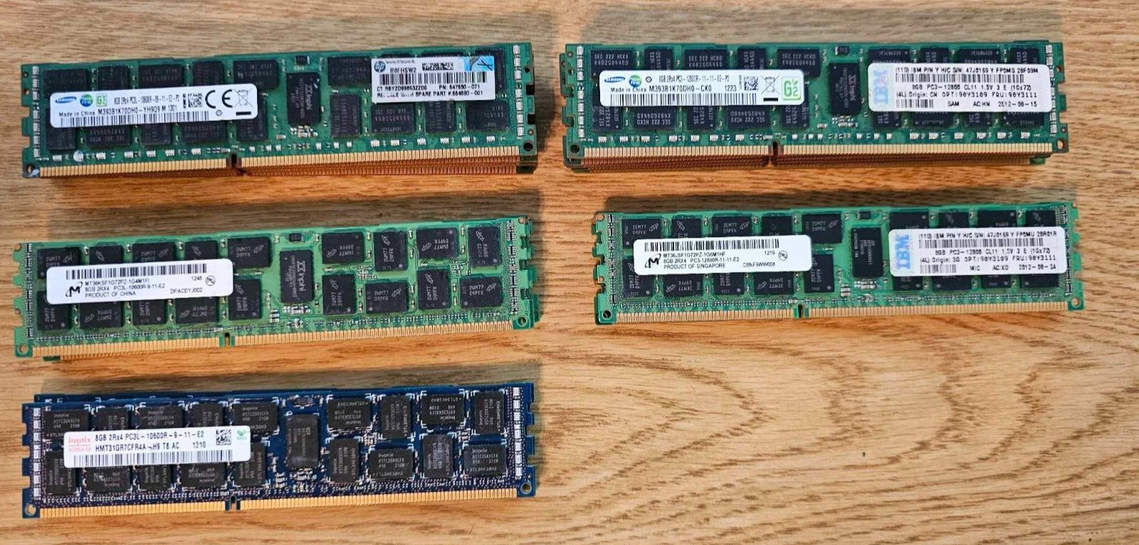 LOT OF 19 8GB PC3L-10600R 12800R DDR3L ECC SERVER RAM Mixed Major Brands