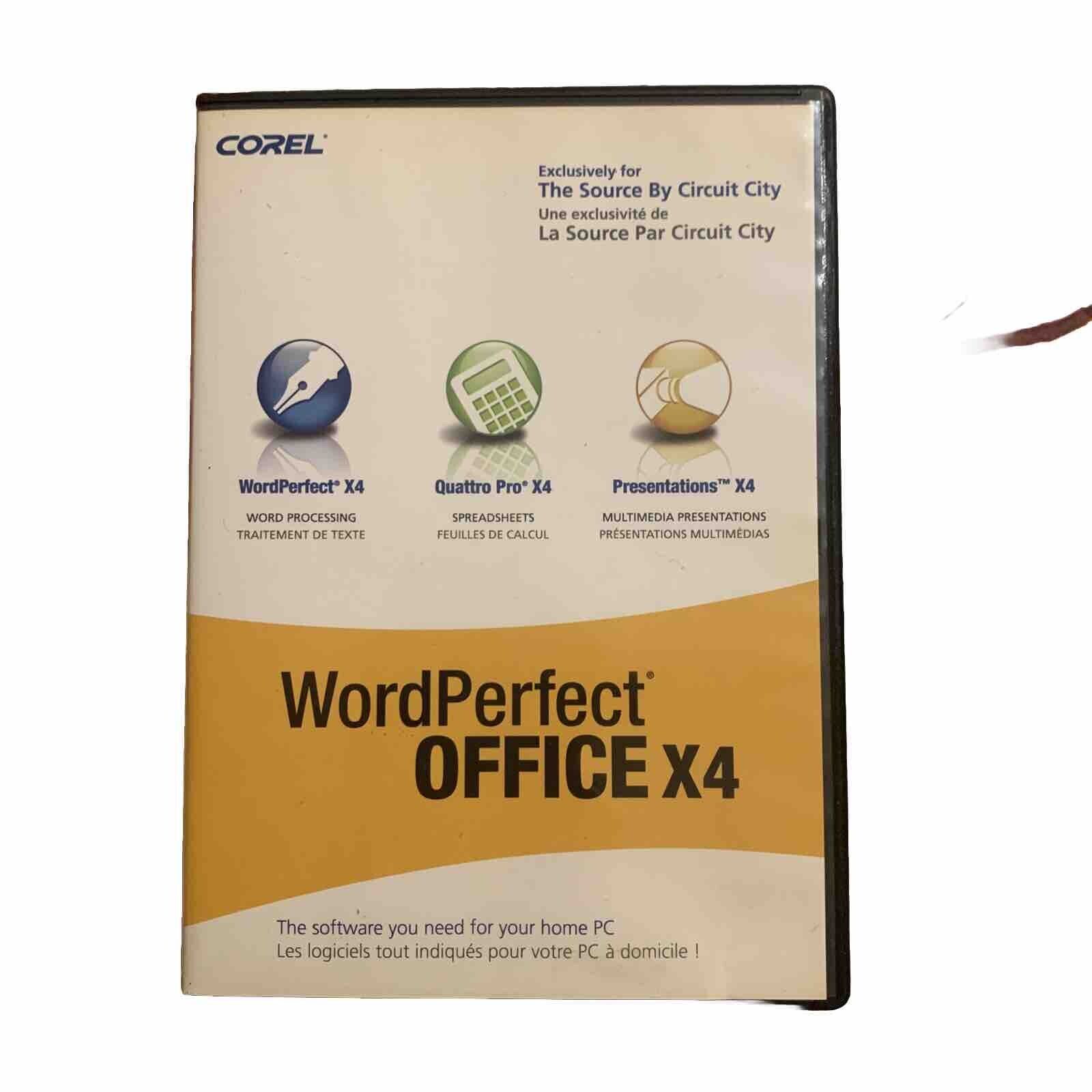 Corel WordPerfect Office X4 CD Windows Standard Version OEM CD w/ Serial Number