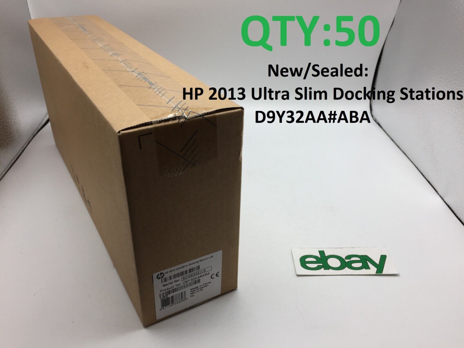 LOT OF 50 NEW Sealed HP 2013 Ultra Slim Docking Station D9Y32AA#ABA ~ FREE S/H