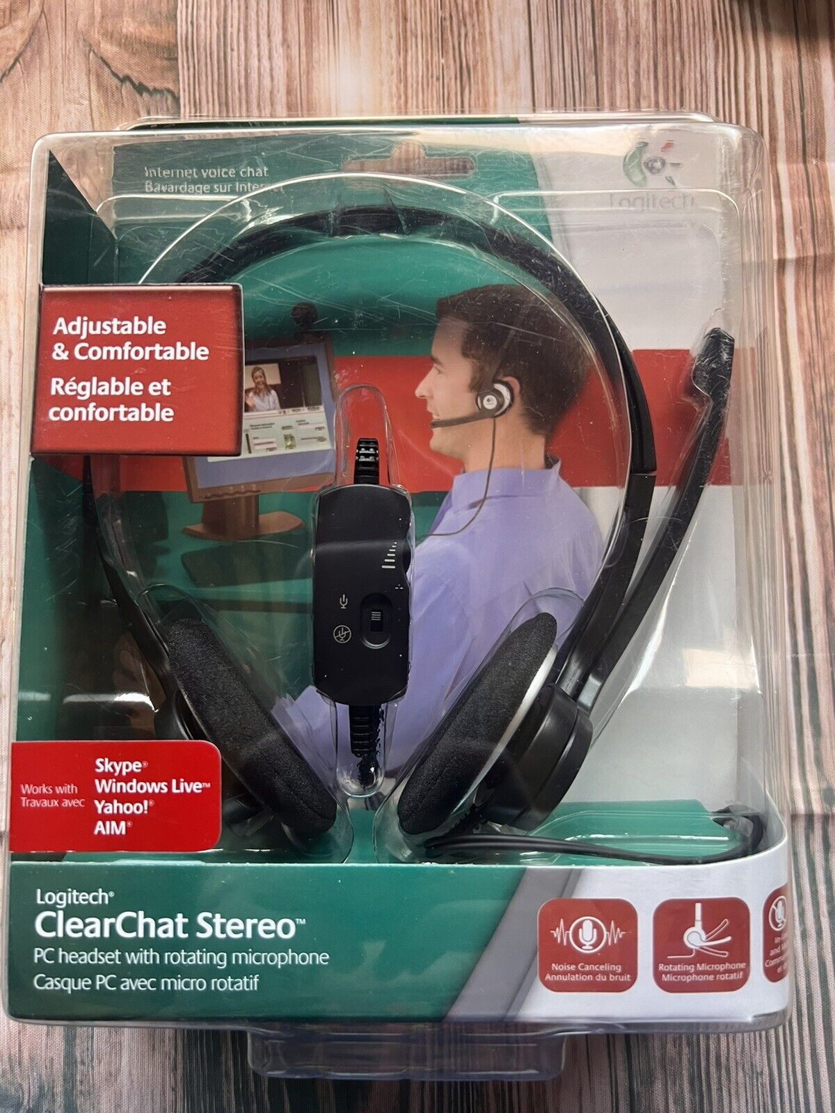 Logitech Adjustable Clear Chat Stereo PC Headset W/ Rotating Microphone