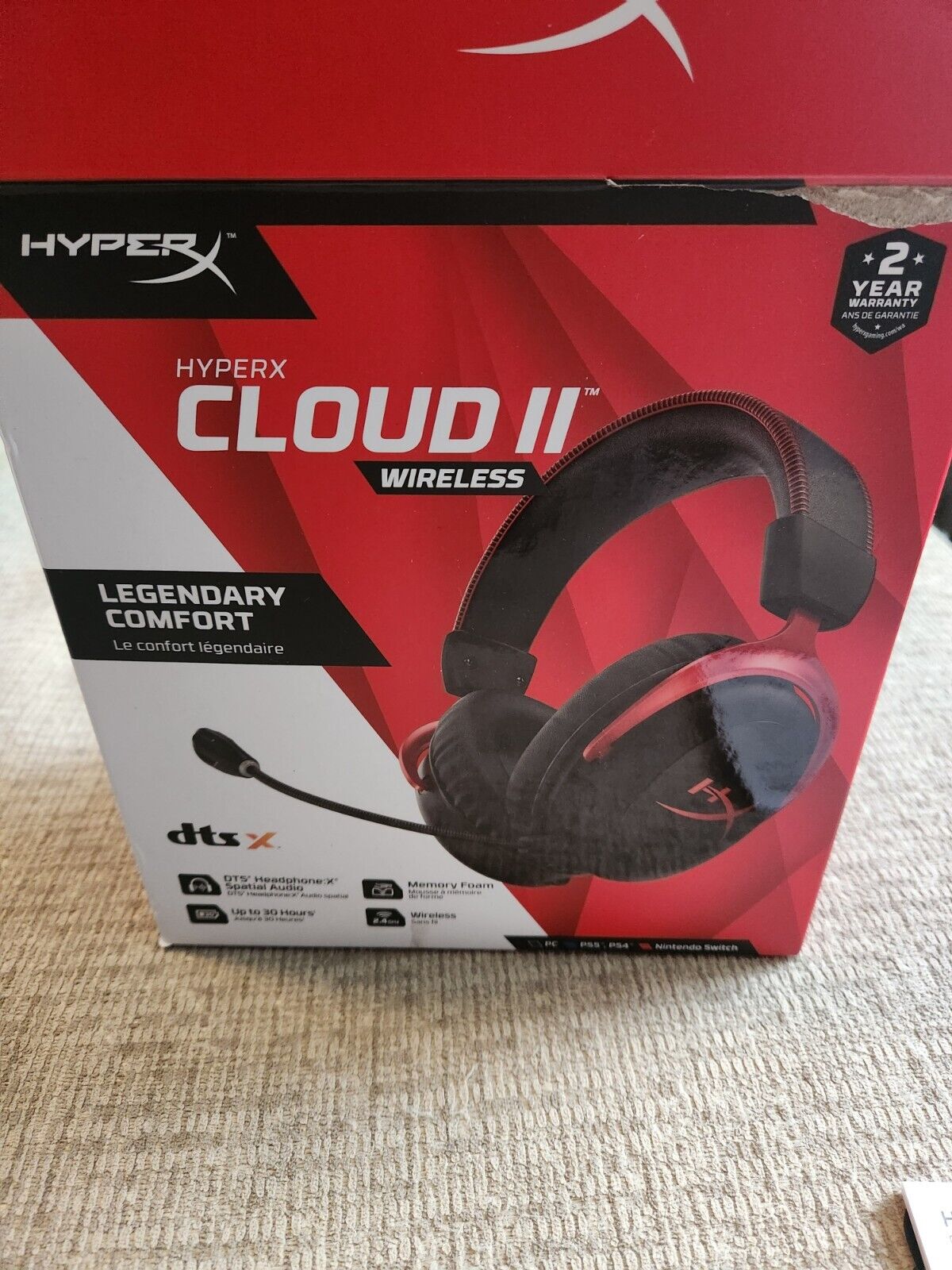 Wireless Gaming Headset - HyperX Cloud II Wireless NO DONGLE OR CORD