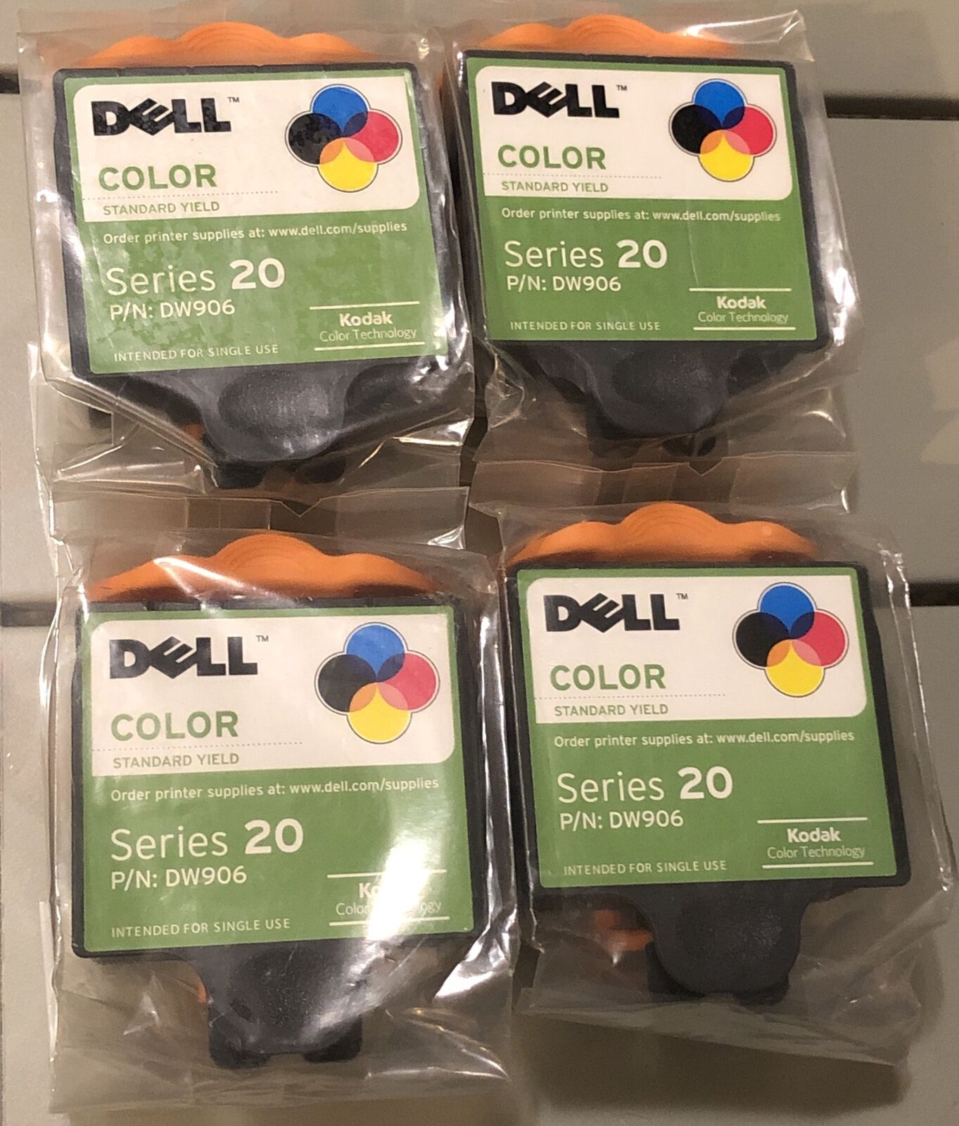 Lot X 4~Dell Color Ink Cartridge Series 20 DW906 Y859H for Printer Model P703W
