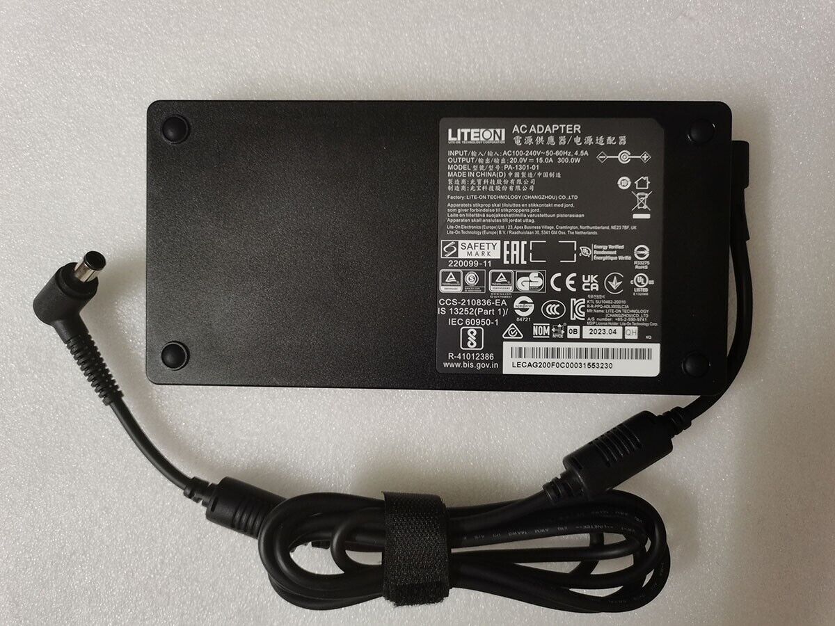 LITEON 20.0V 15.0A 300W PA-1301-01 7.4mm Pin Gaming Notebook Power Cord Original