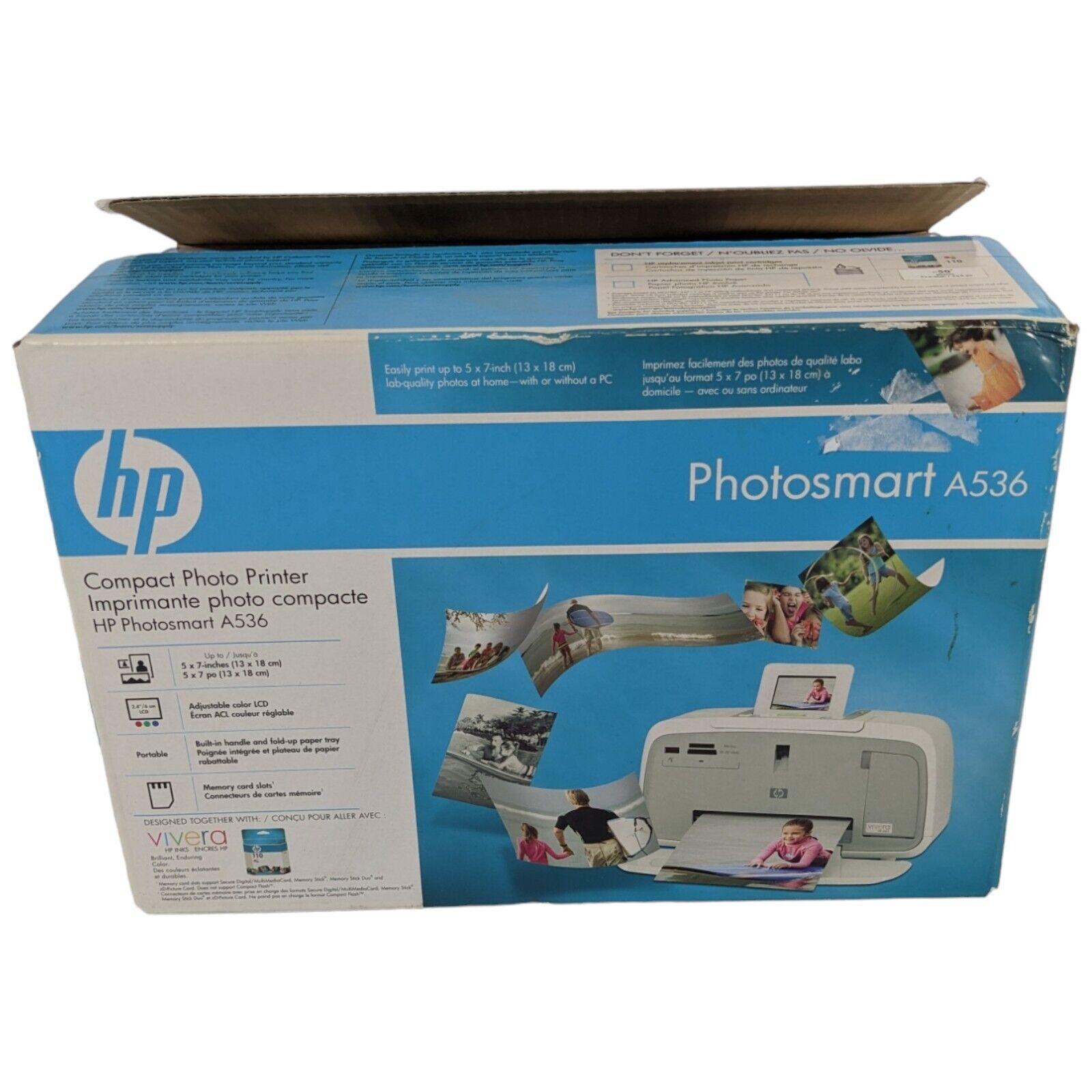 New HP Photosmart A536 Digital Photo Inkjet Color Printer q8624a