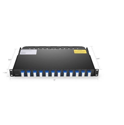 96 Fibers 12x MTP/MPO-8 to LC/UPC  SM 1U 40GB QSFP+ Breakout Patch Panel -90007 