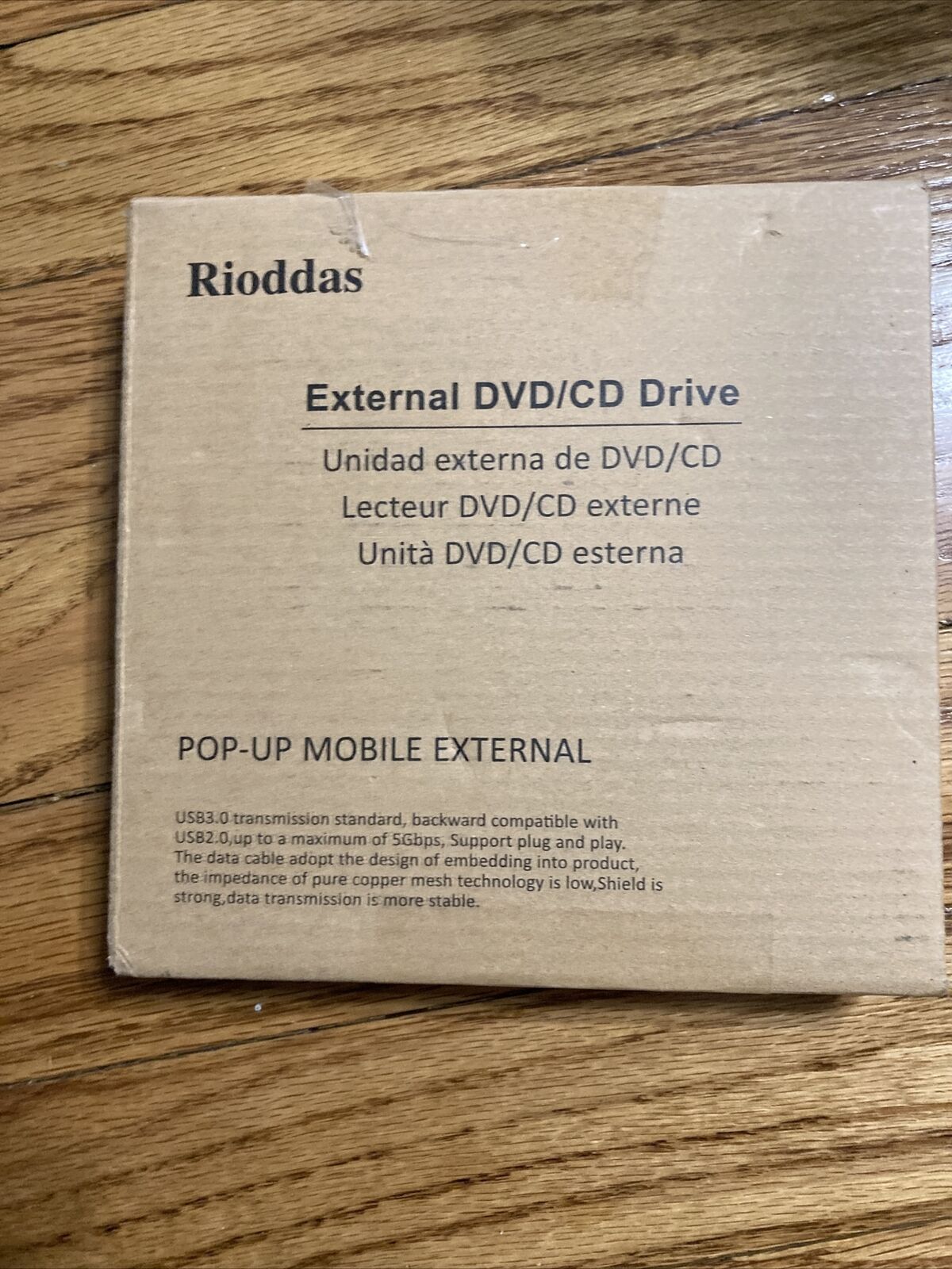 Rioddas External DVD/CD Drive Model BT638 - USB3.0 Pop-up Mobile External
