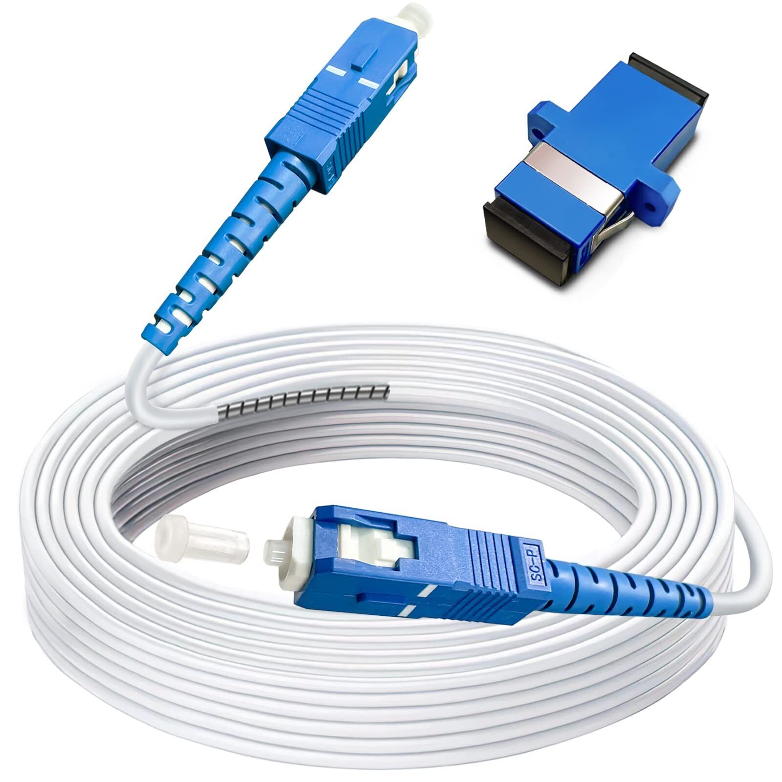 100ft 30 Meters SC to SC Fiber Optic Patch Cable Armored Single Mode SC/UPC t...