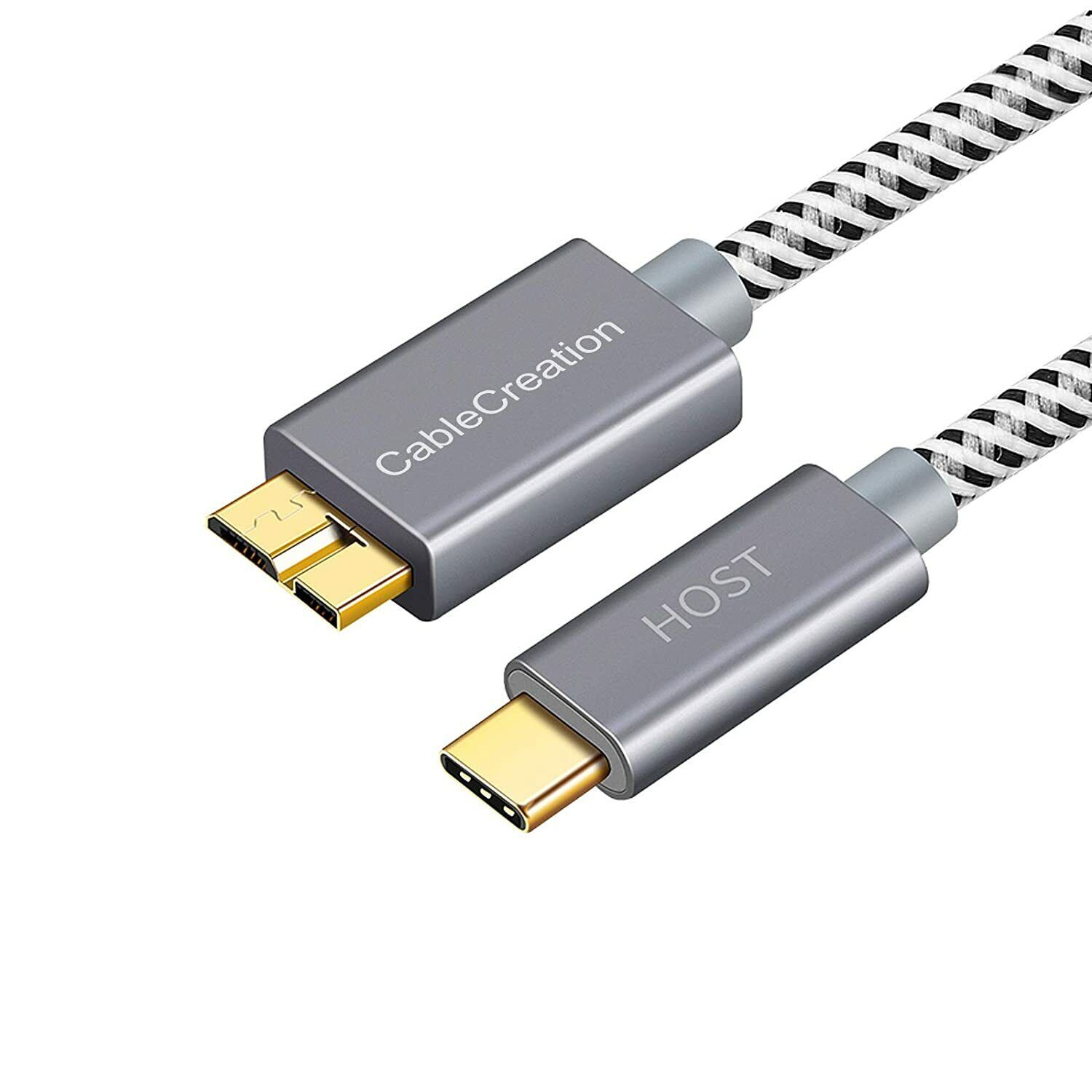 New Cablecreation Short Usb C Hard Drive Cable 1Ft, Usb 3.1 C To Micro B C