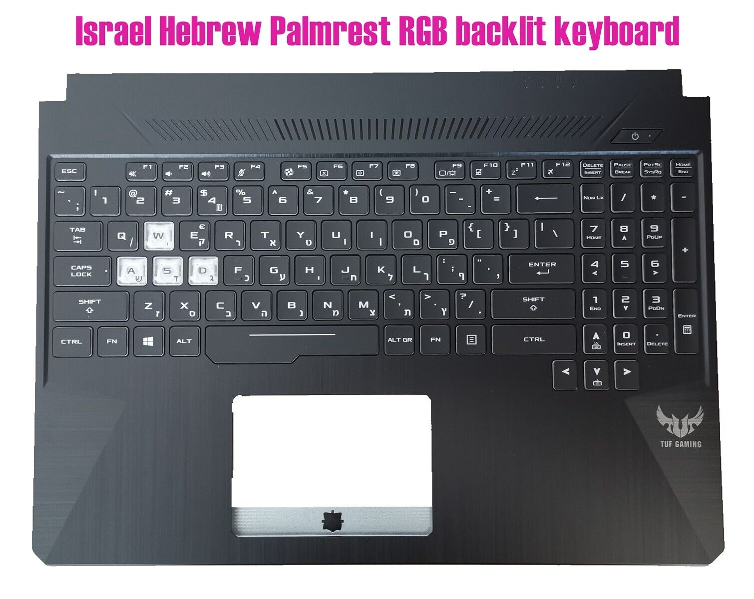 Israel Hebrew Palmrest 8PIN RGB backlit keyboard for ASUS FX505D FX505G TUF505D