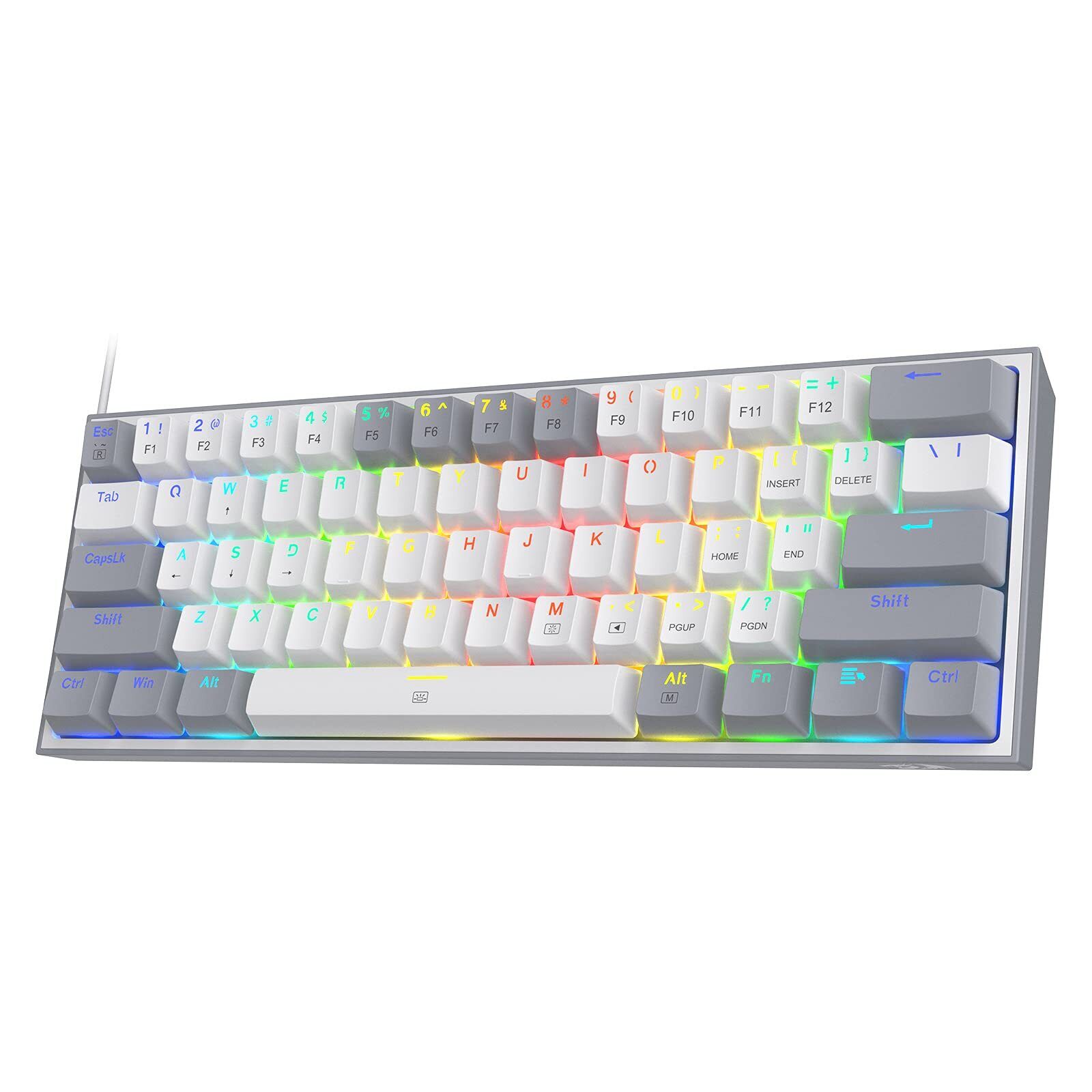 Redragon K617 Fizz 60% Wired RGB Gaming Keyboard, 61 Keys Compact Mechanical Key