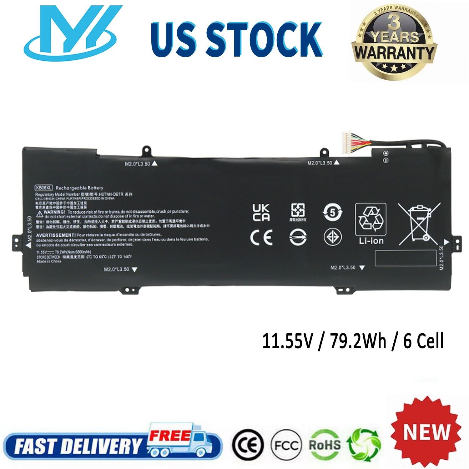 ✅KB06XL Battery For HP Spectre X360 15-BL000 902499-855 902401-2C1 HSTNN-DB7R