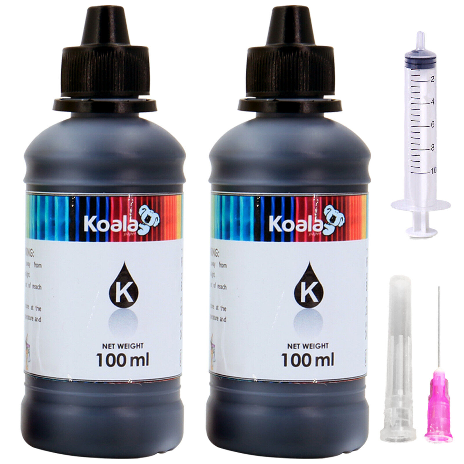200ML Koala Refill Black Ink Kit for Canon HP Brother Epson All Inkjet Printers