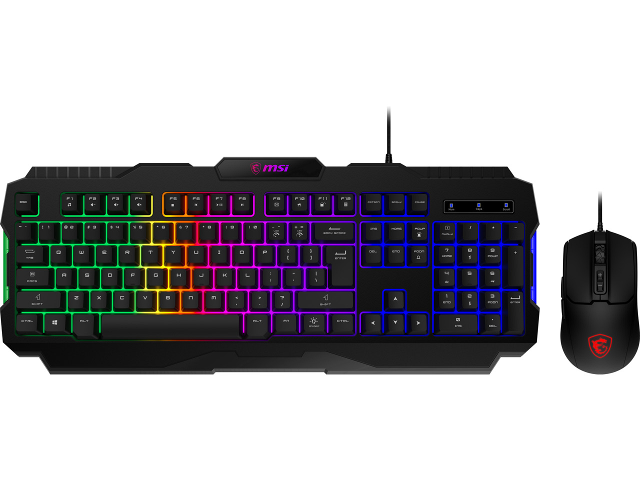 MSI FORGE GK100 COMBO Gaming Keyboard & Gaming Mouse, 6-Mode RGB, up to 6,400 DP