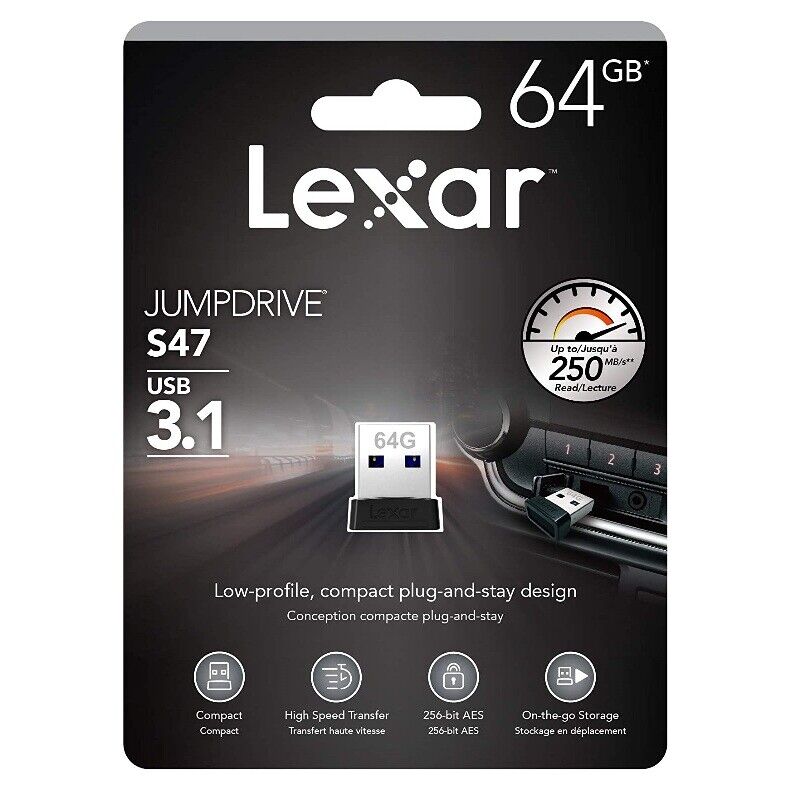 Lexar JumpDrive S47 USB 3.1 Flash Drive 32GB 64GB 128GB 256GB USB Flash Drive