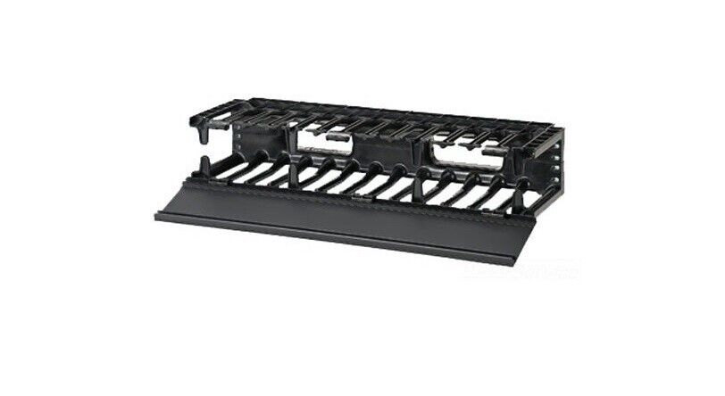Panduit NMF2 Horizontal Cable Manager With Hinged Cover Front Only Black NMF2