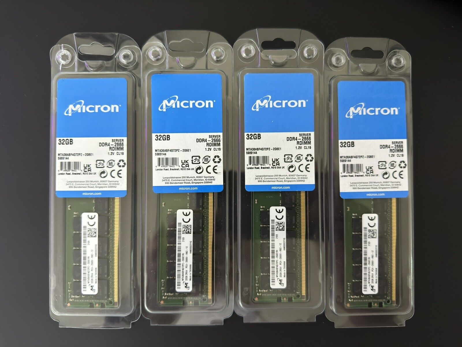 Micron MTA36ASF4G72PZ-2G6E1 32GB DDR4-2666 ECC RDIMM 1.2V CL19 Server Memory