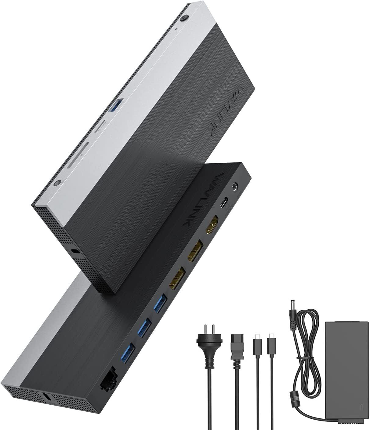 WAVLINK 13in1 USB C Docking Station Triple 4K Display w/ 100W/130W Power Adapter