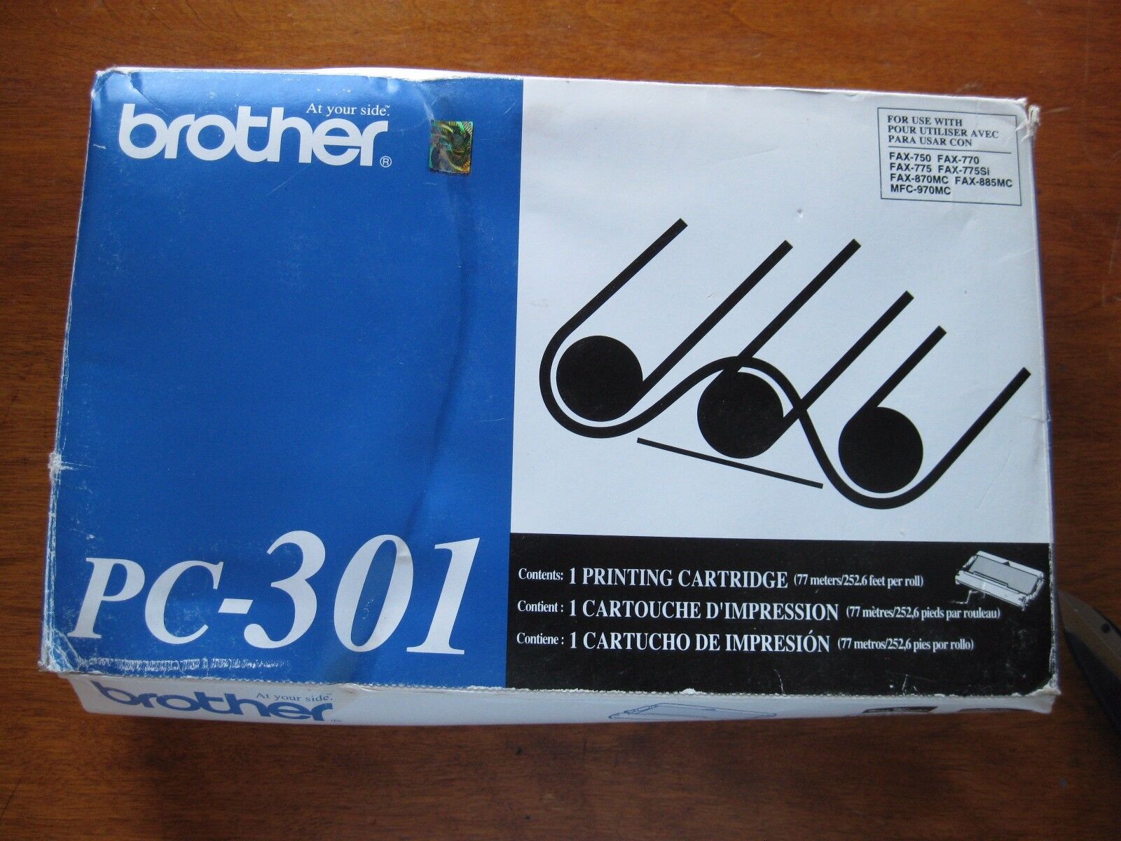 Genuine Brother PC-301, Print Cartridge, UPC 012502054511
