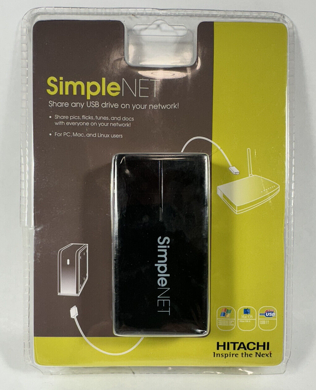 Hitachi Simple NET USB-to-Ethernet Adapter with Built in SSH Server 