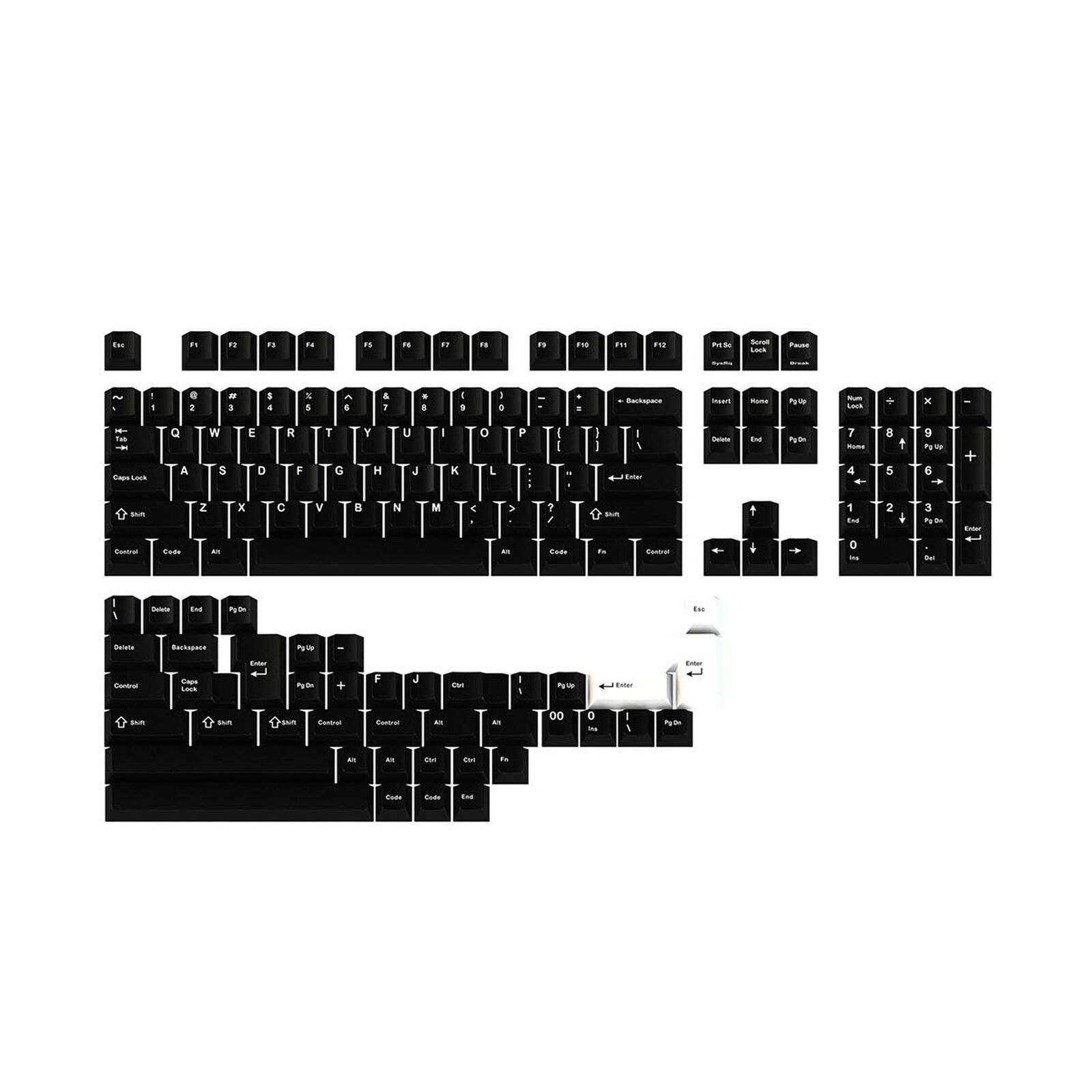 DROP GMK White-On-Black Custom Mechanical Keyboard Keycap Set - 146-keys, Dou...