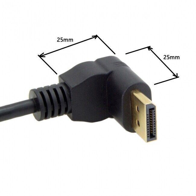 JSER DisplayPort DP Male to Female 90 Degree Up Angled Extension Cable 25cm
