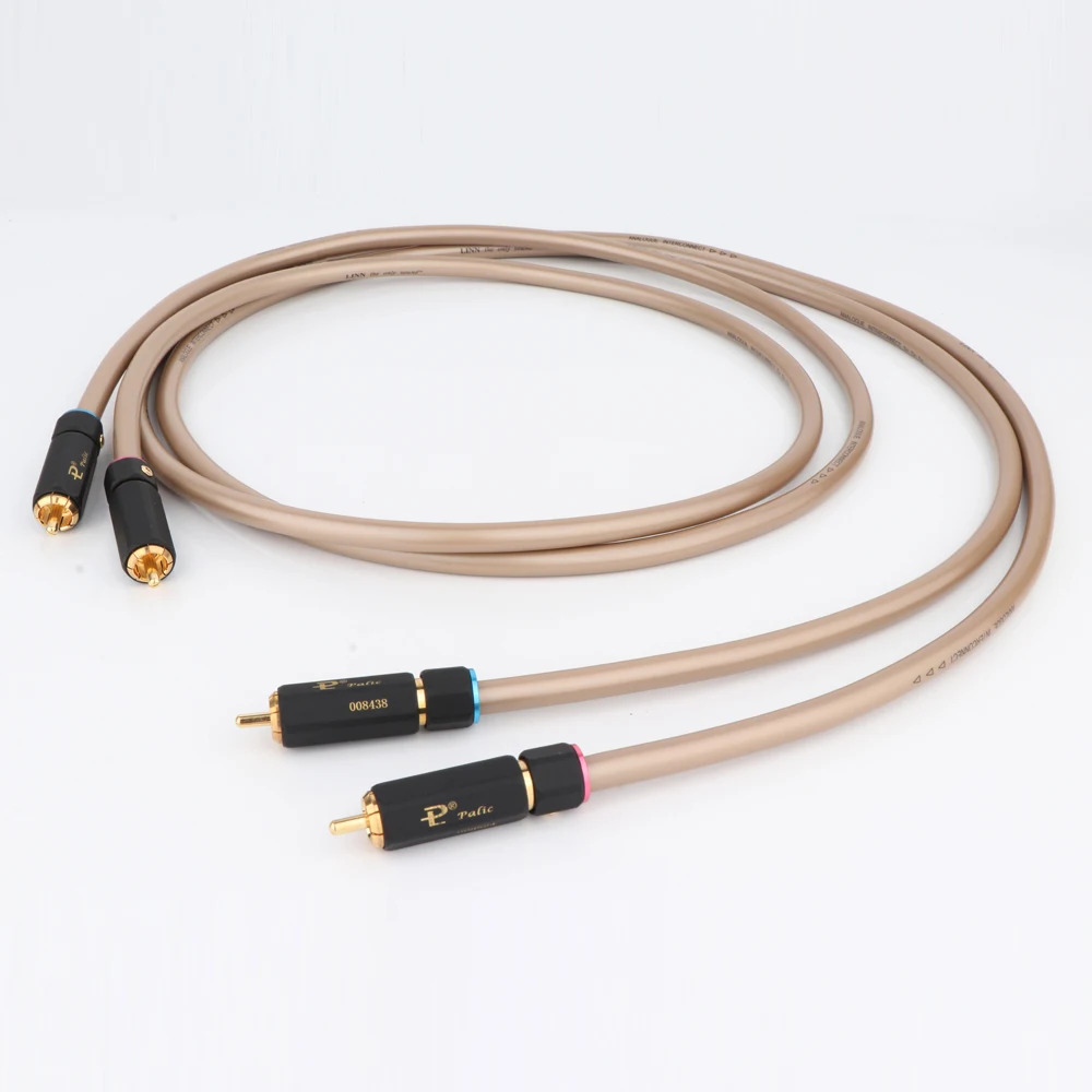 Pair Audio OCC Copper RCA Cable Amplifier Signal Line with Gold Pltaed RCA Plug