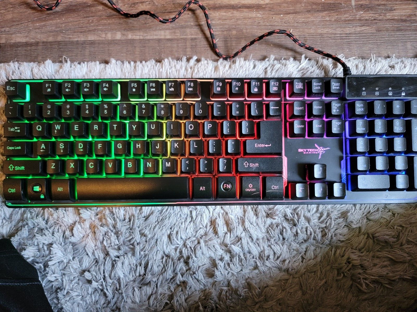 Skytech Gaming Keyboard K-1000 RGB Rainbow BackLit Full Size Keyboard & Mouse