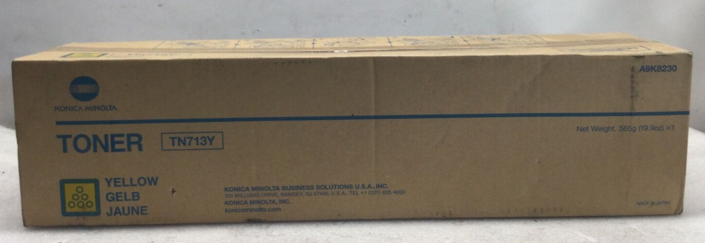 Genuine Konica Minolta TN713Y (A9K8230) Yellow Toner Cartridge - NEW
