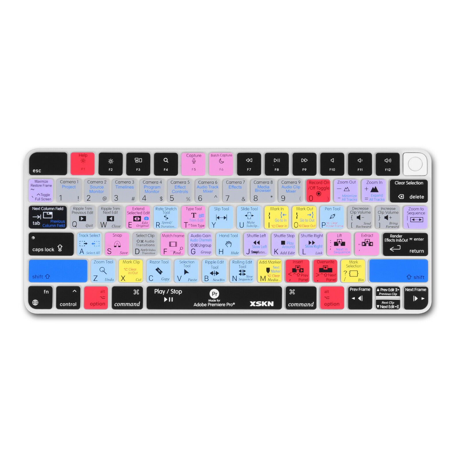 XSKN Premiere Pro Shortcuts Keyboard Cover for 2021 Release iMac Magic Keyboard