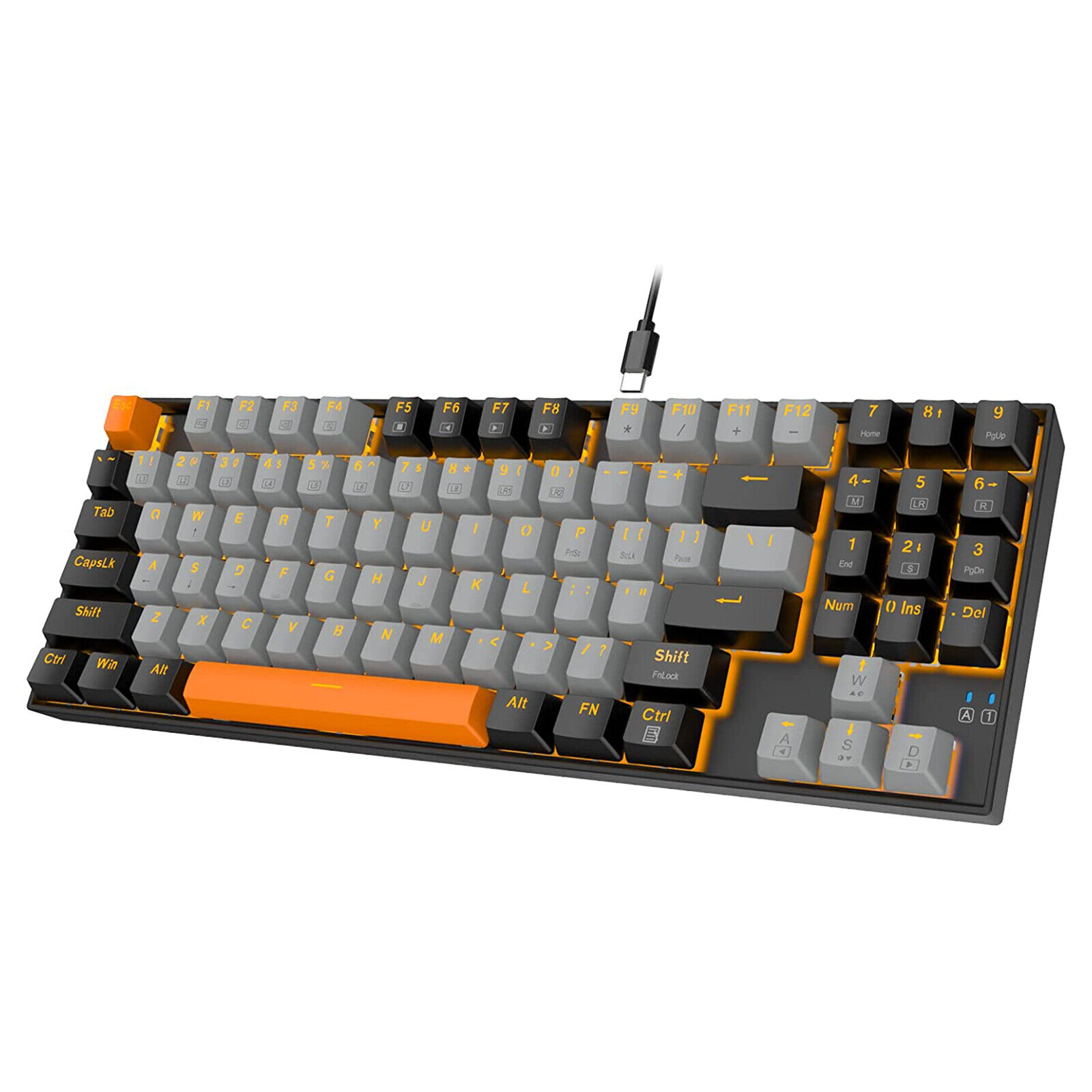 E-YOOSO 89 Keys Mechanical Keyboard, Wired Compact LED Backlit Keyboard for PC