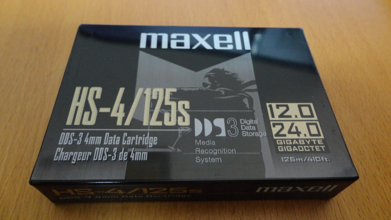 NEW SEALED MAXELL DDS3 4mm DATA Cartridge 125M/12Gb HS4/125S Black Color