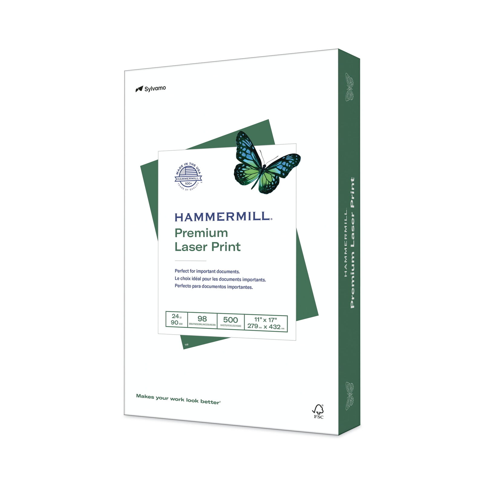 Hammermill Printer Paper, 24lb Premium Laser Print, 11x17, White, 1 Ream