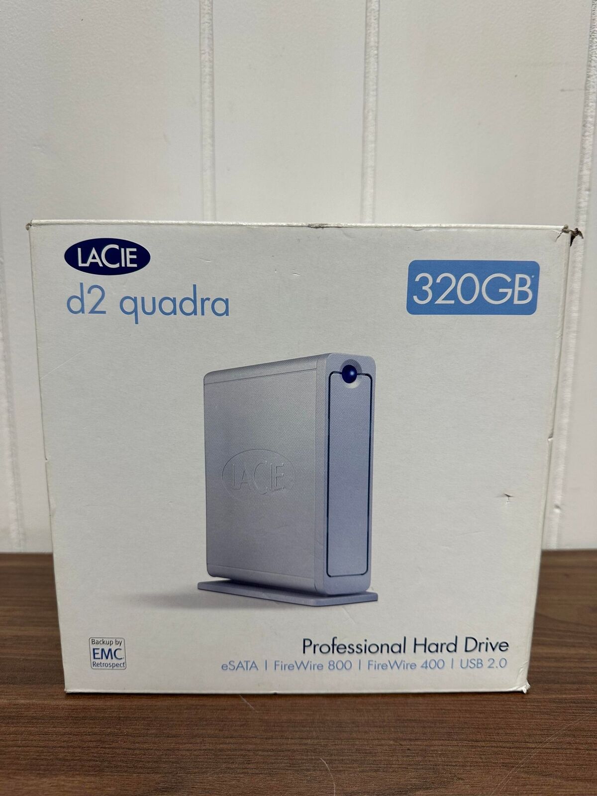 LACIE d2 quadra 320GB eSATA FireWire 800 400 USB 2 External Hard Drive Very Good