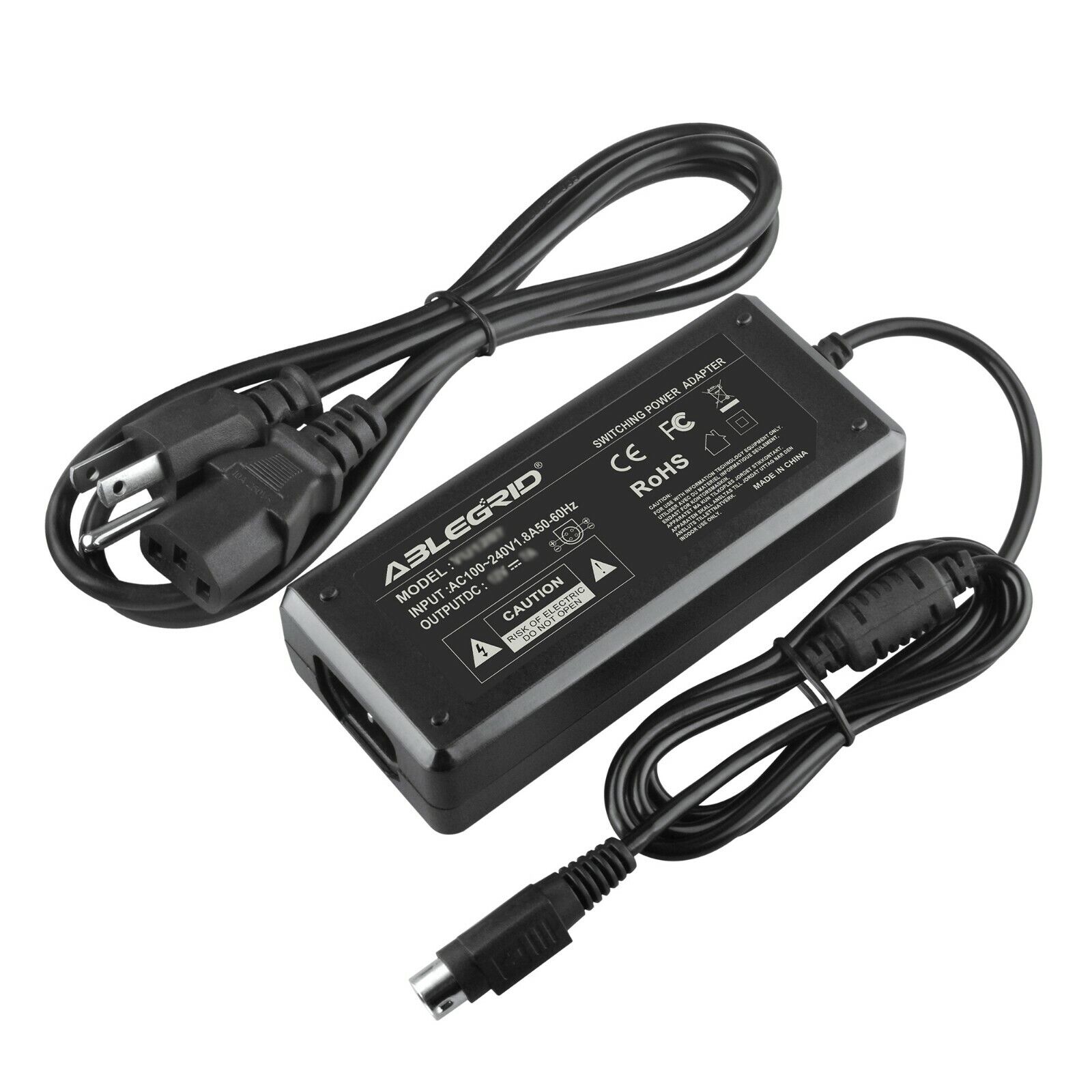 12V 7A AC Adapter Power Supply for LCD TV 4 Prong UP 2 Pin Positive Mains