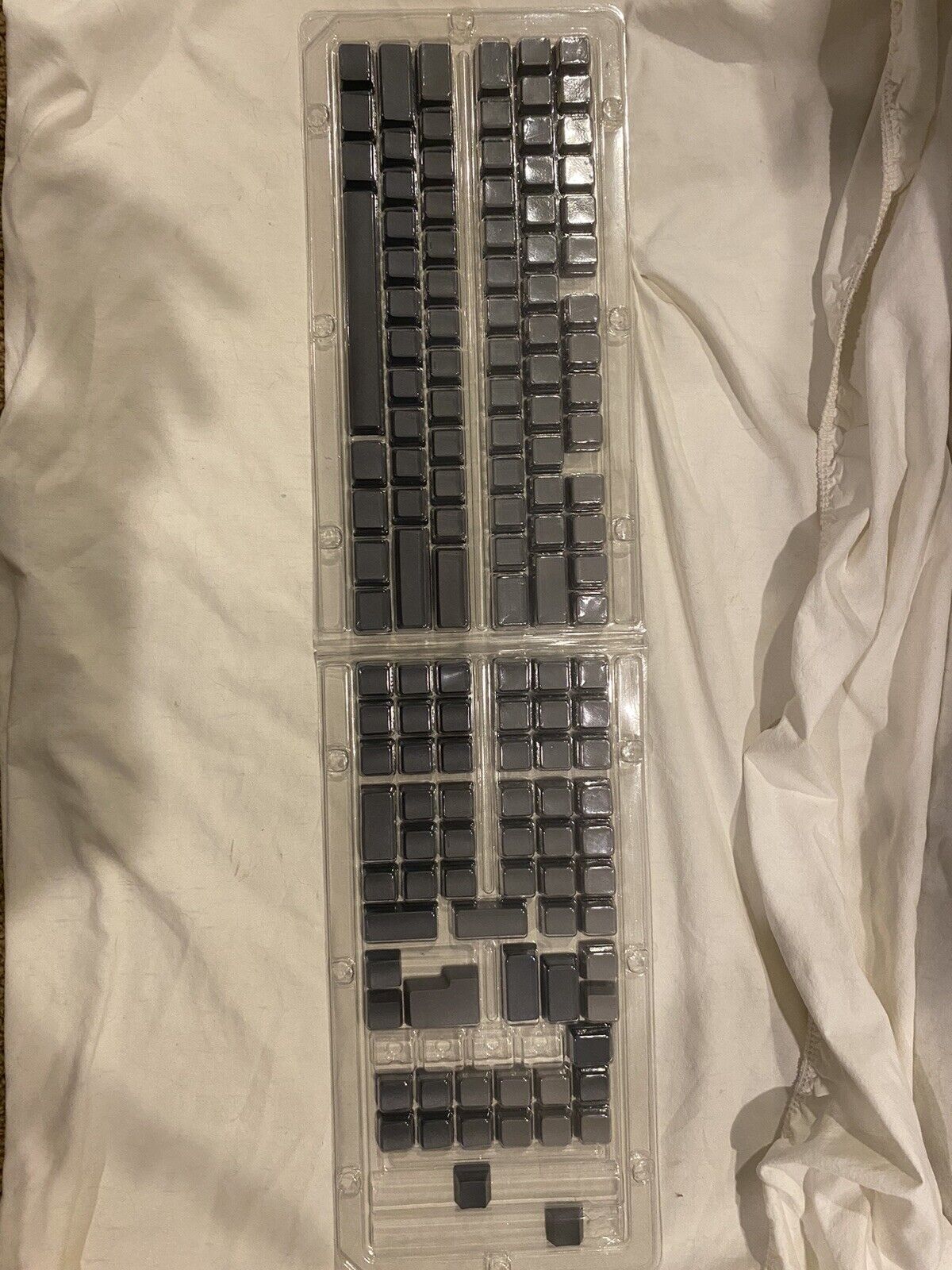 Gradient Gray Side Print Keycaps Shine Through PBT Doubleshot Keyboard Keycap