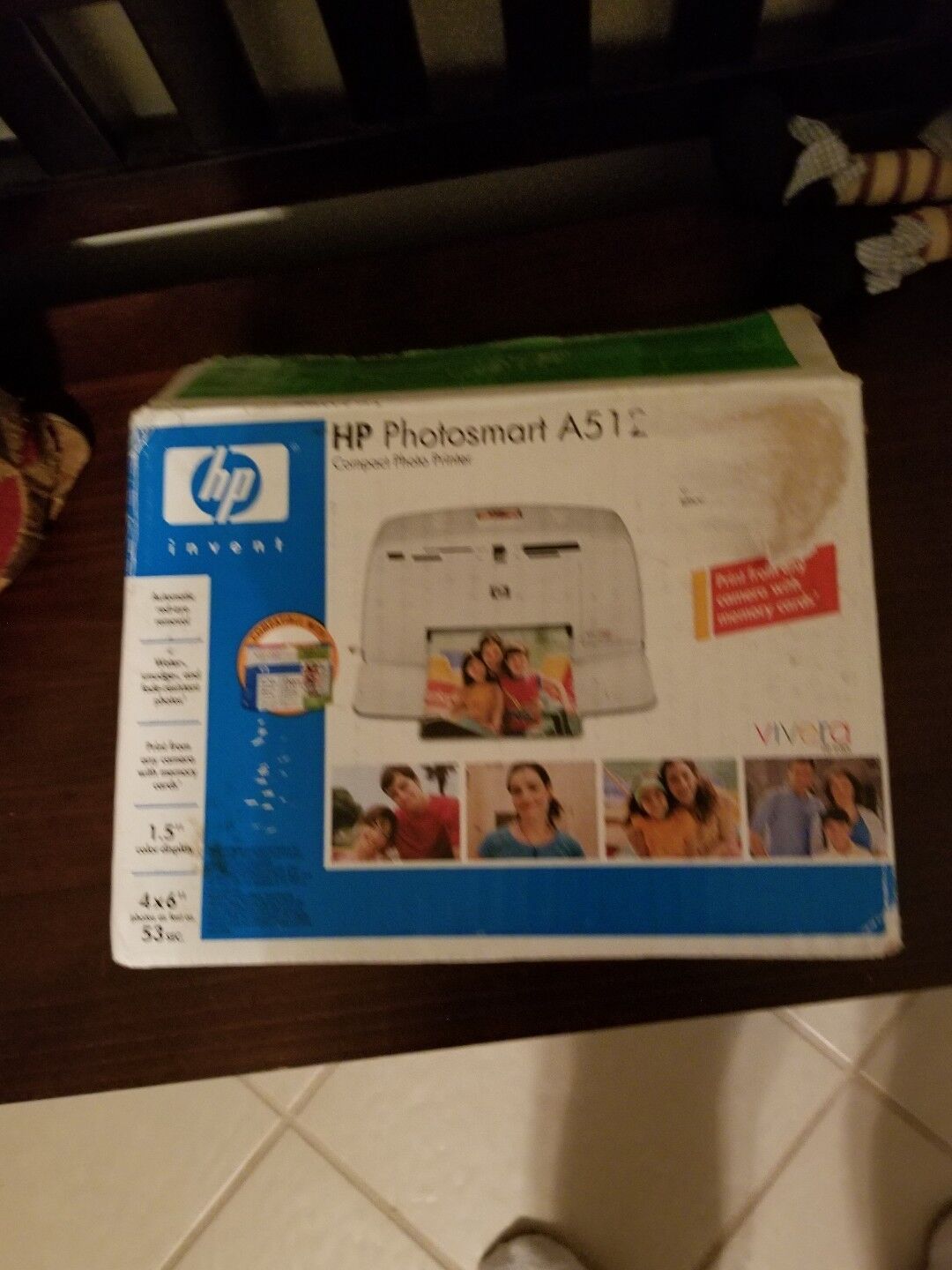 BRAND NEW NOS HP Photosmart A512V Digital COMPACT PHOTO PRINTER  OPEN ROUGH BOX